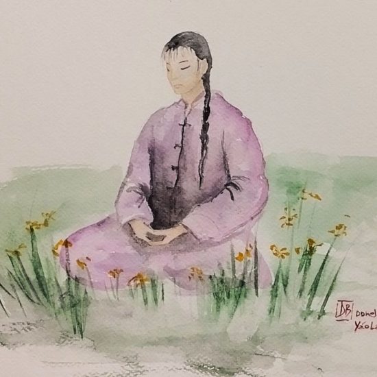 Meditare - acquerello di Donella Bucca