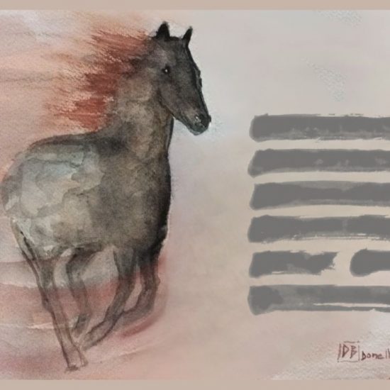 acquerello di Donella Bucca | Cavallo di Fuoco