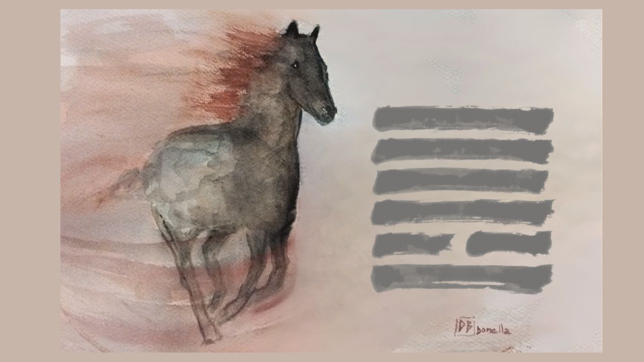 acquerello di Donella Bucca | Cavallo di Fuoco