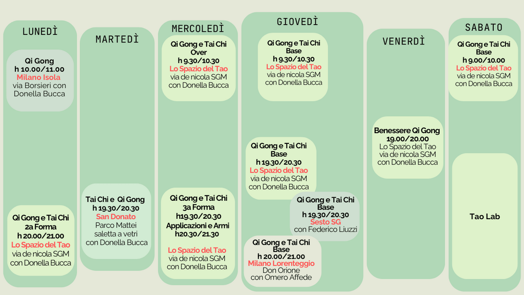 orario tai chi