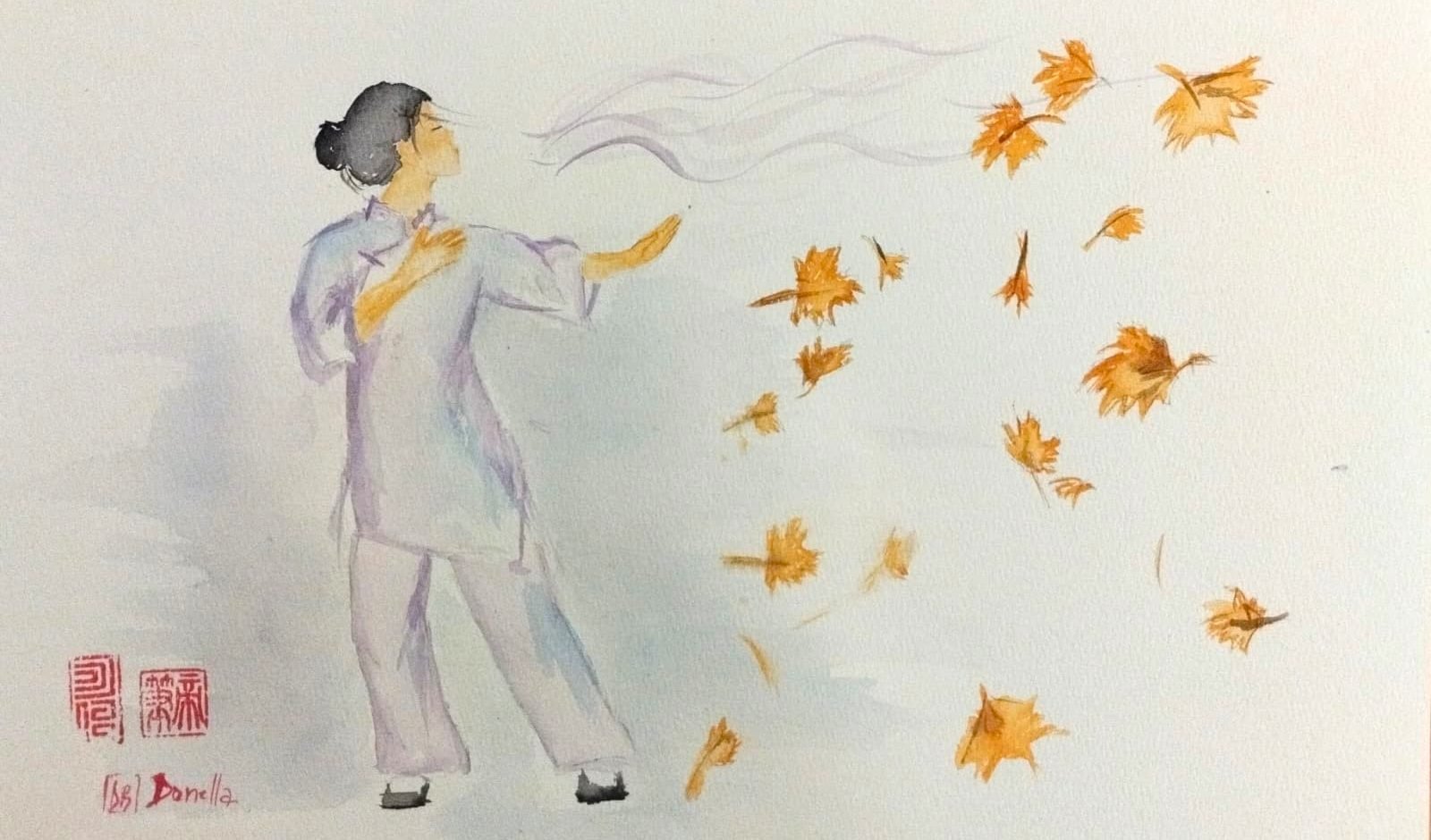 autunno soffio . acquerello di Donella Bucca
